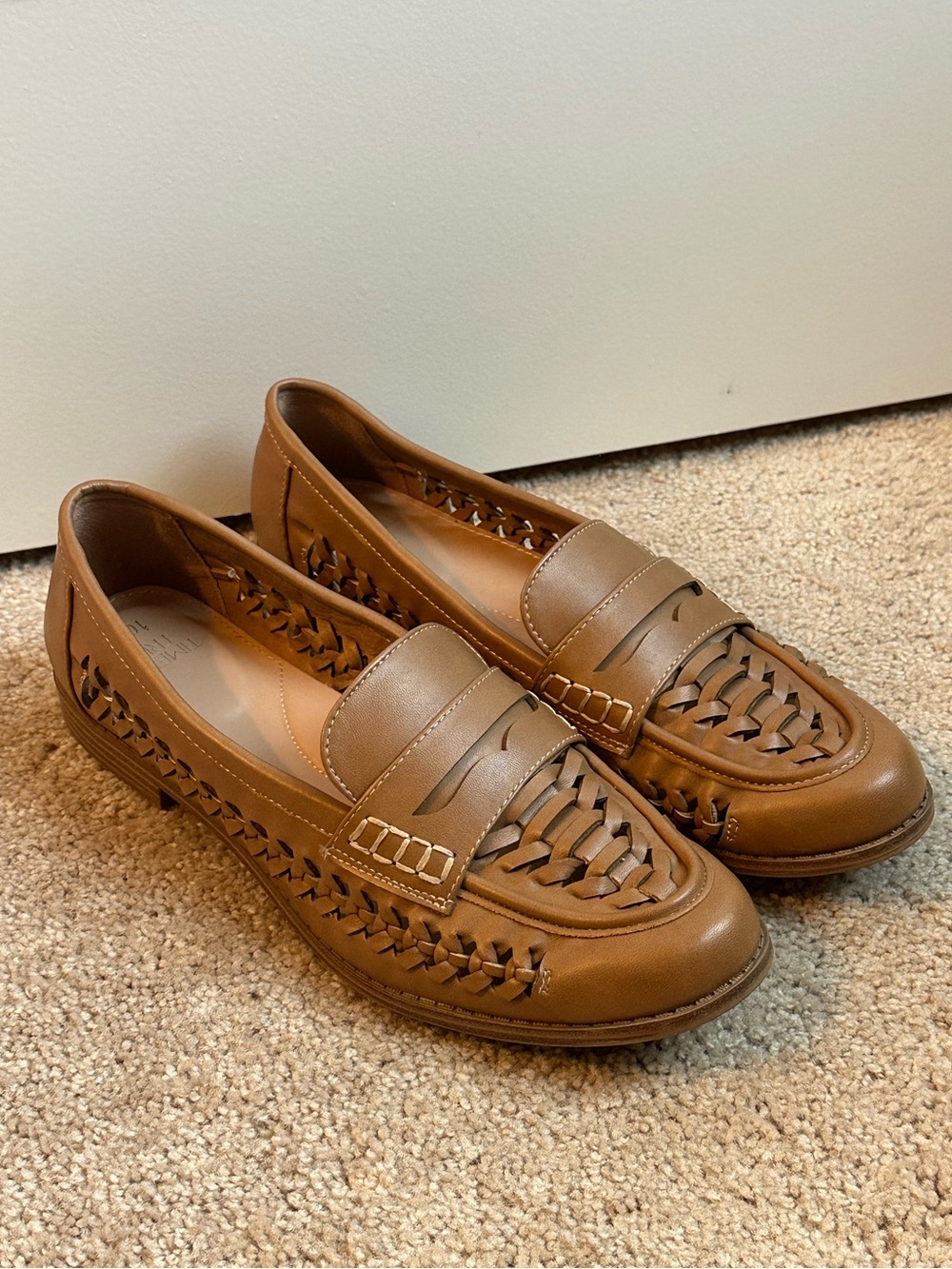 Brown Woven Loafers